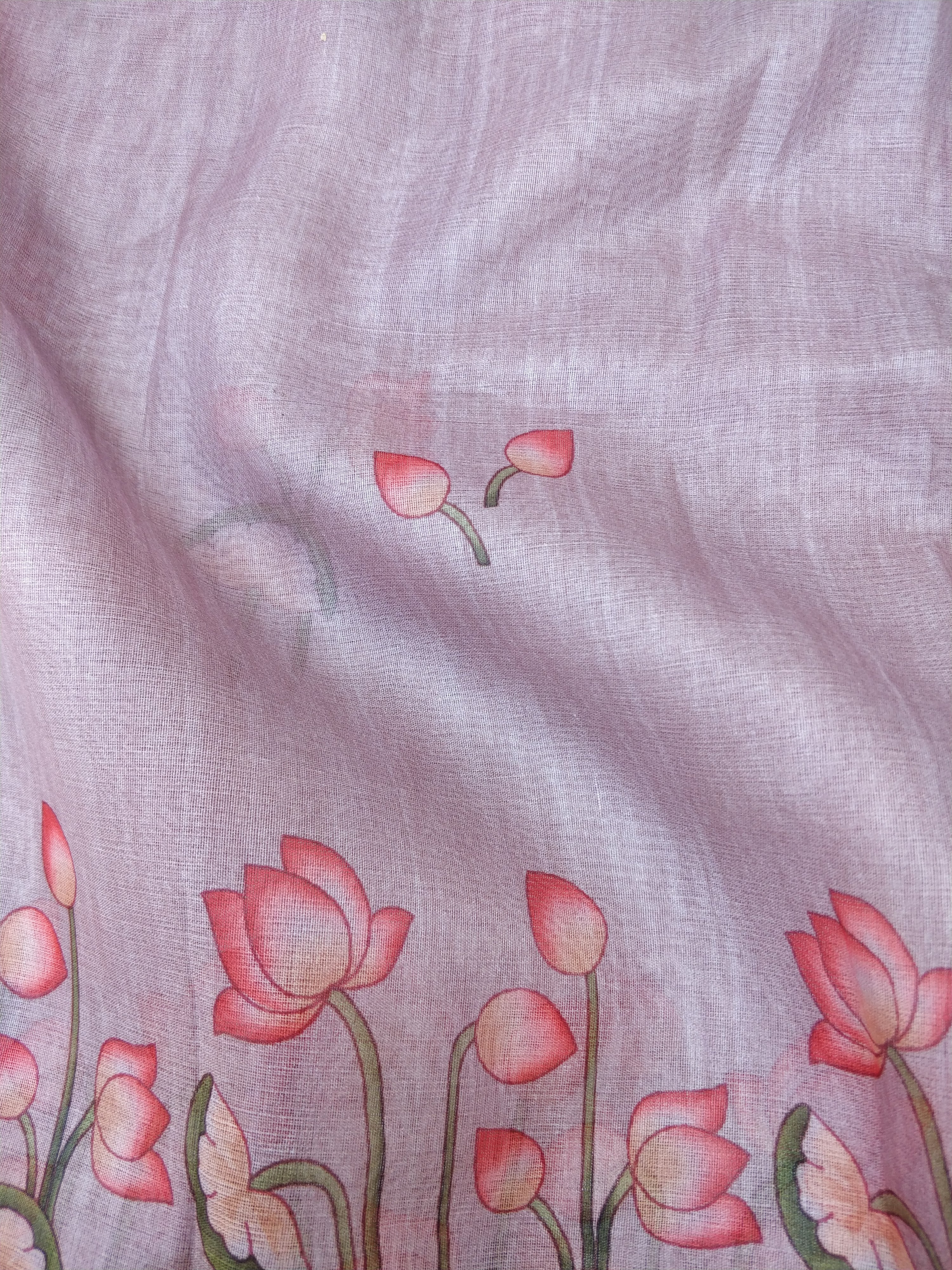Pink Organza Silk Digital Print Pichwai Saree