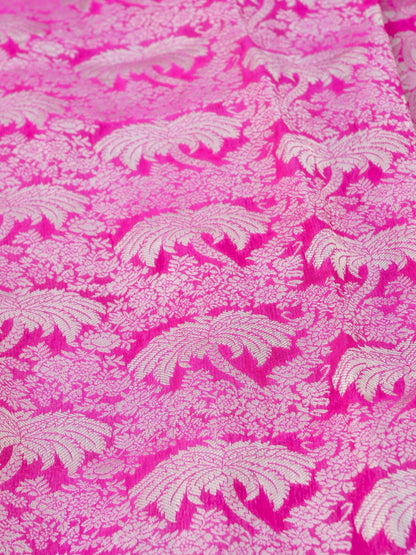 Pink Georgette Silk Jangla Banarasi Saree