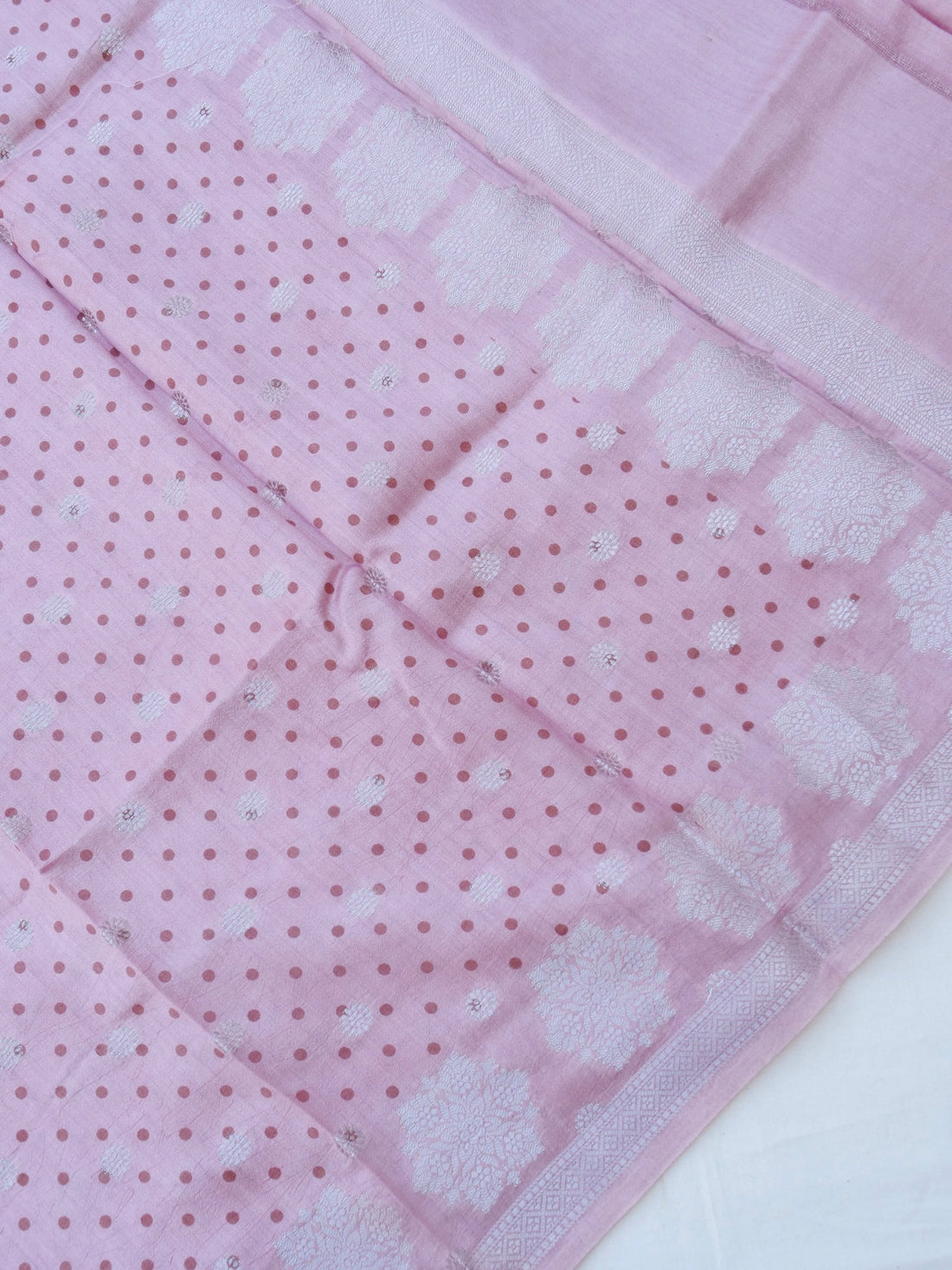 Mauve Chiniya Silk Printed Unstitched Banarasi Suit Set