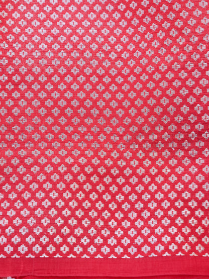 Red Chiniya Silk Blended Buti Banarasi saree