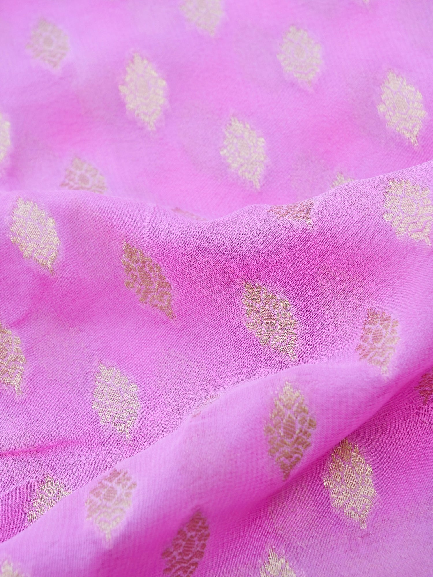 Pink Georgette Silk Buti Banarasi Saree