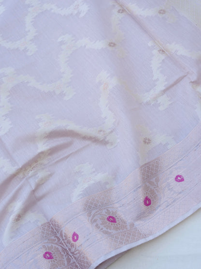 Mauve  Banarasi Cotton Silk Unstitched Suit Set