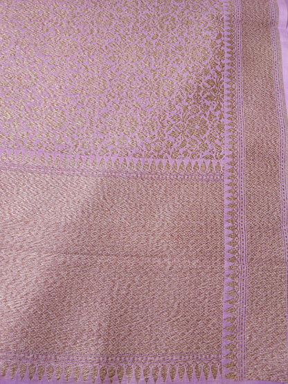 Purple Cotton Silk Banarasi Unstitched Suit Set
