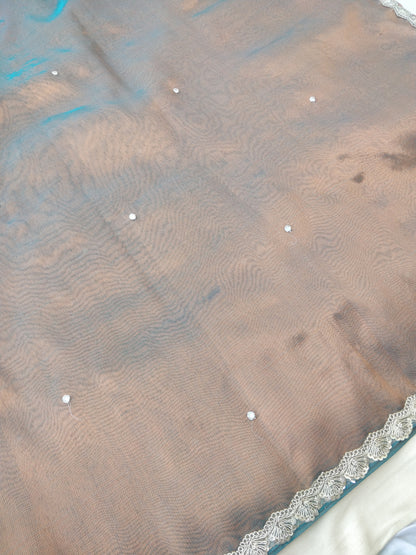 Gold Tissue Silk Saree with Embellished Border