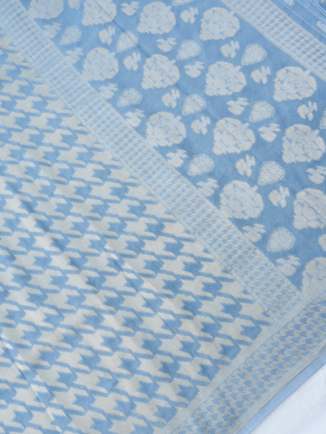 Grey Georgette Silk Banarasi Saree