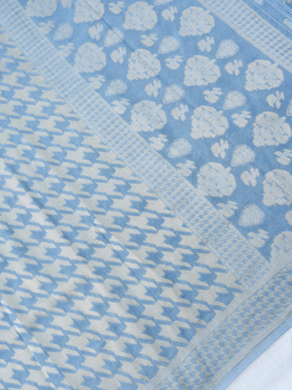 Grey Georgette Silk Banarasi Saree