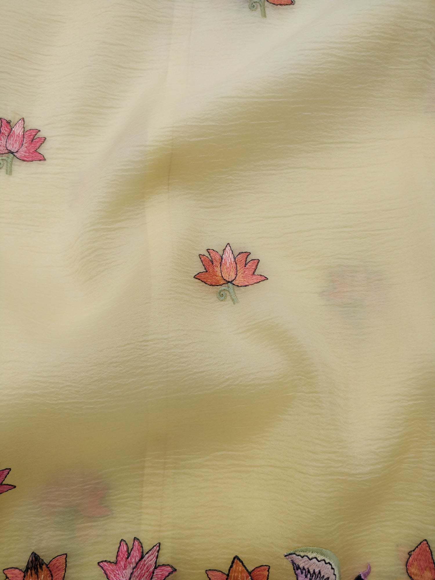 Yellow Tissue Pichwai Buti Banarasi Saree With Embroidery