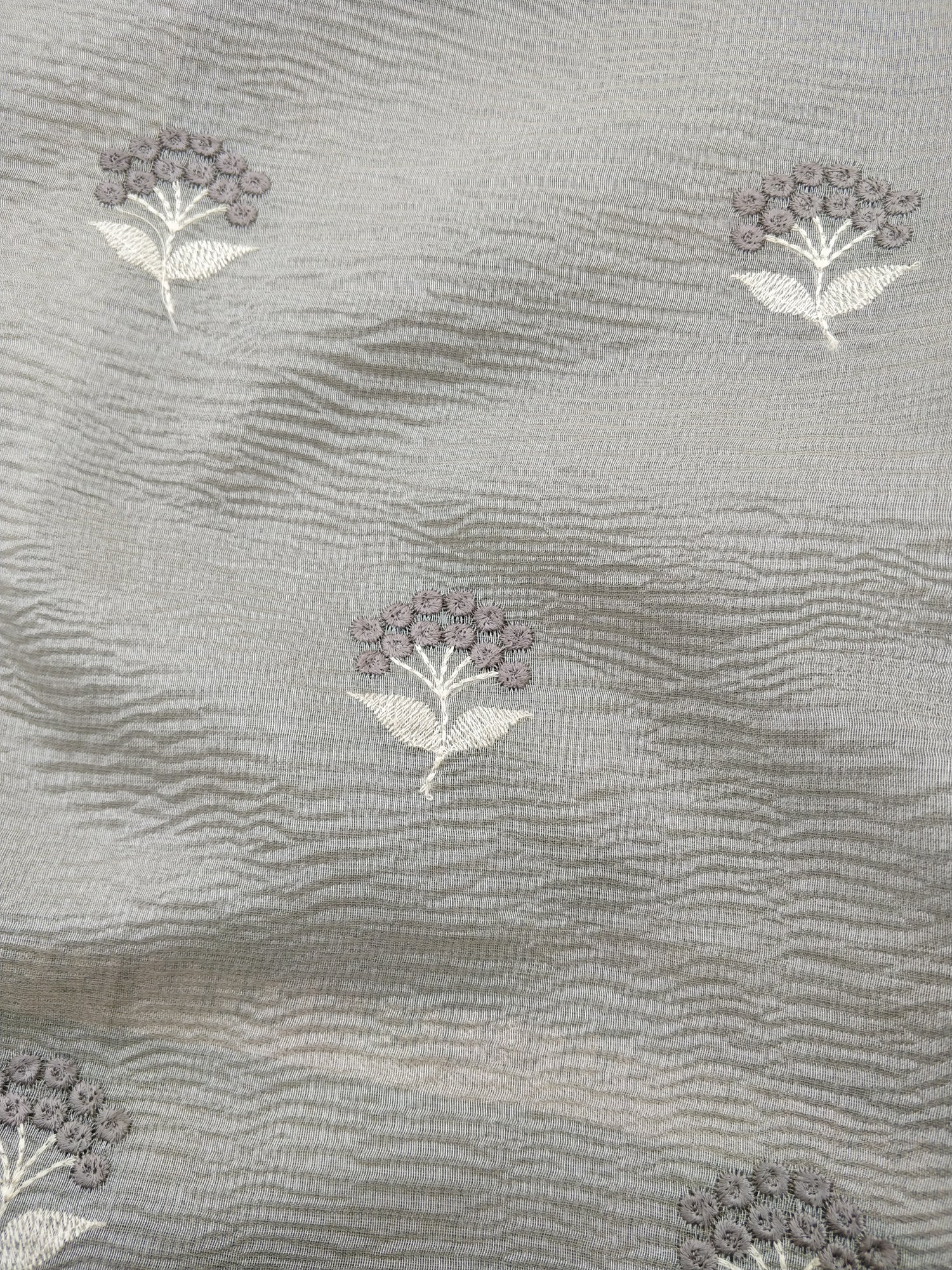 Gray Tissue Silk Pichwai Saree With Embroidery
