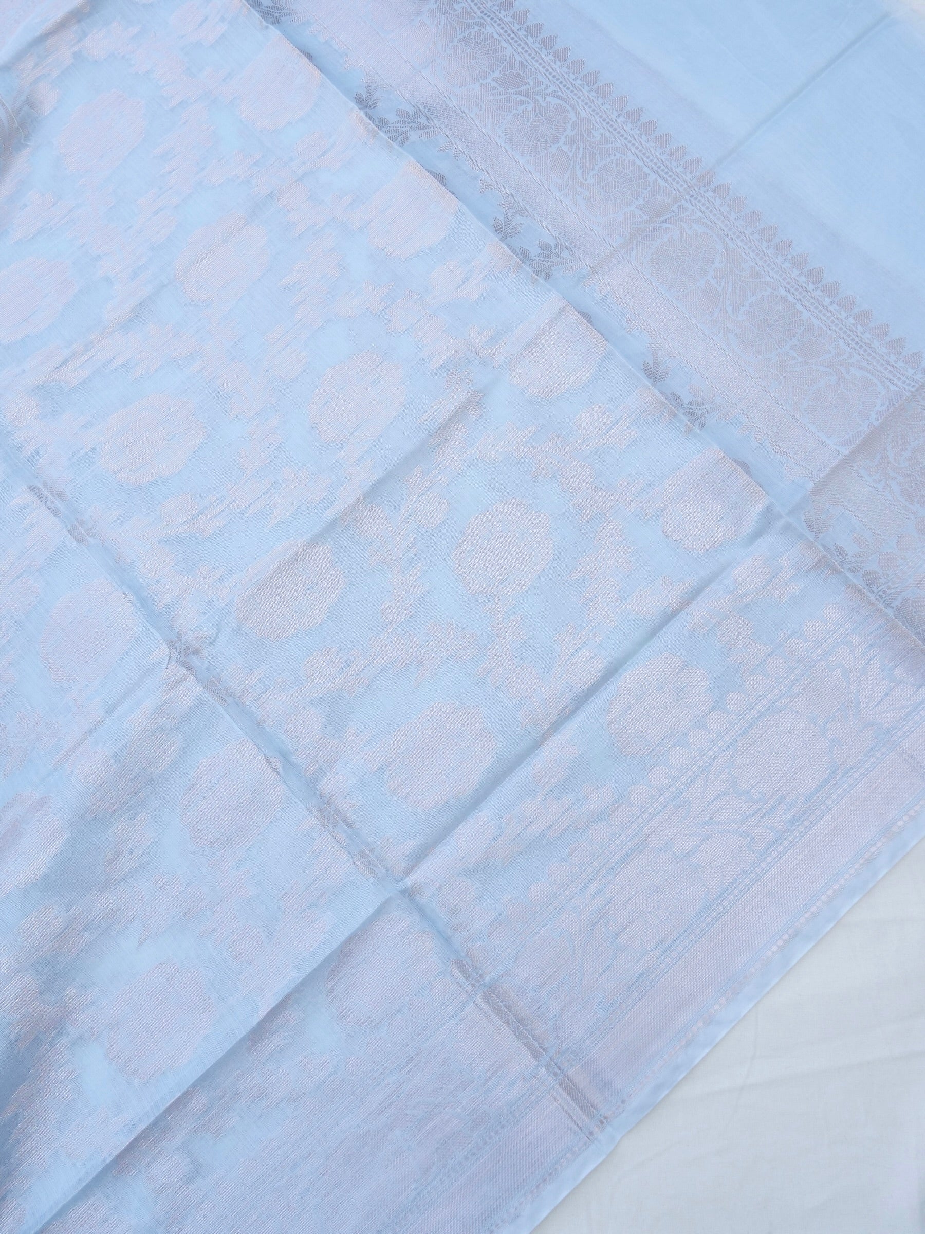 Grey Banarasi Cotton Unstitched Suit Set