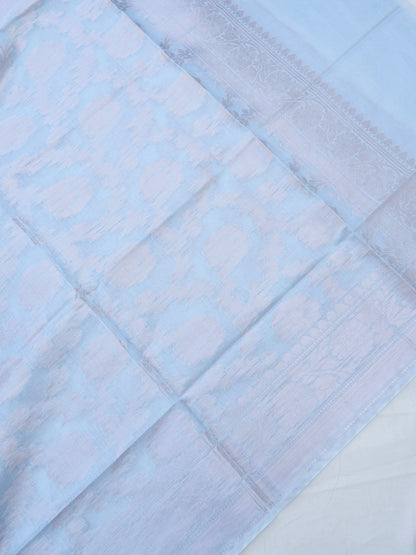 Grey Banarasi Cotton Unstitched Suit Set