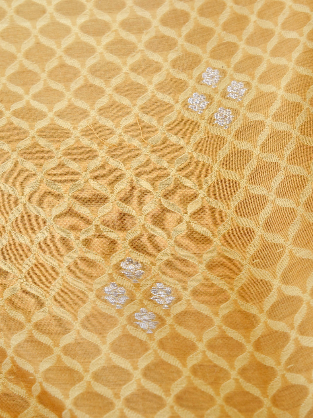 Mustard Cotton Unstitched Banarasi Suit Set