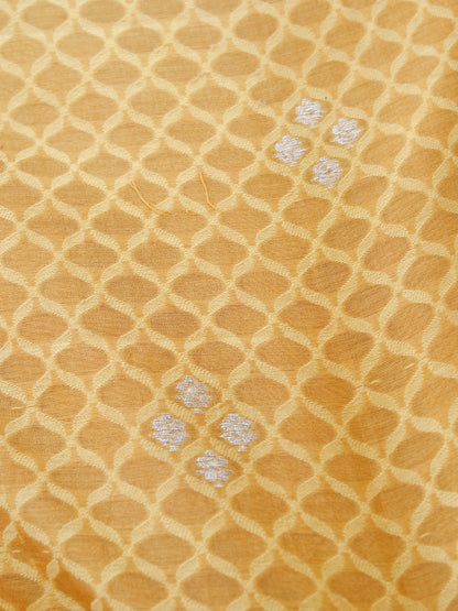 Mustard Cotton Unstitched Banarasi Suit Set