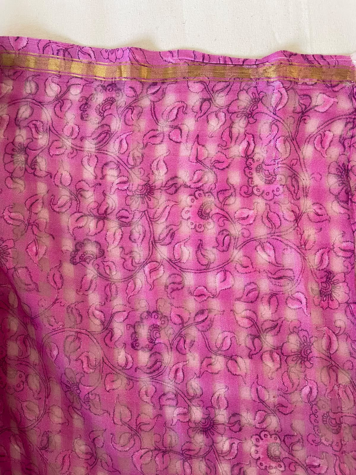 Light Blue Digital Print Cotton Silk Banarasi Saree