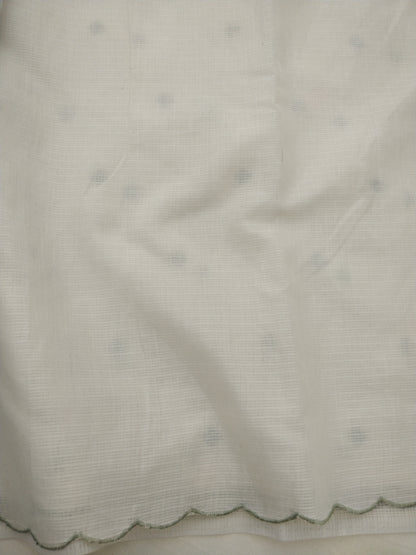 Ivory Kota With Floral Applique Saree