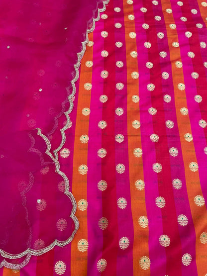 Rangkaat Handwoven Pure Kataan Silk Banarasi Suit Set