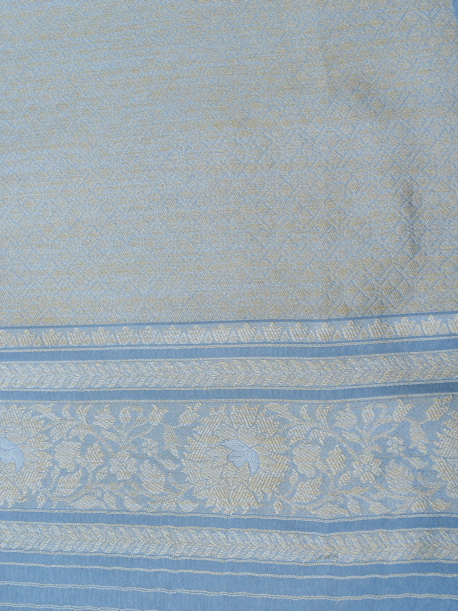 Grey Silk Tissue Jangla Banarasi Saree