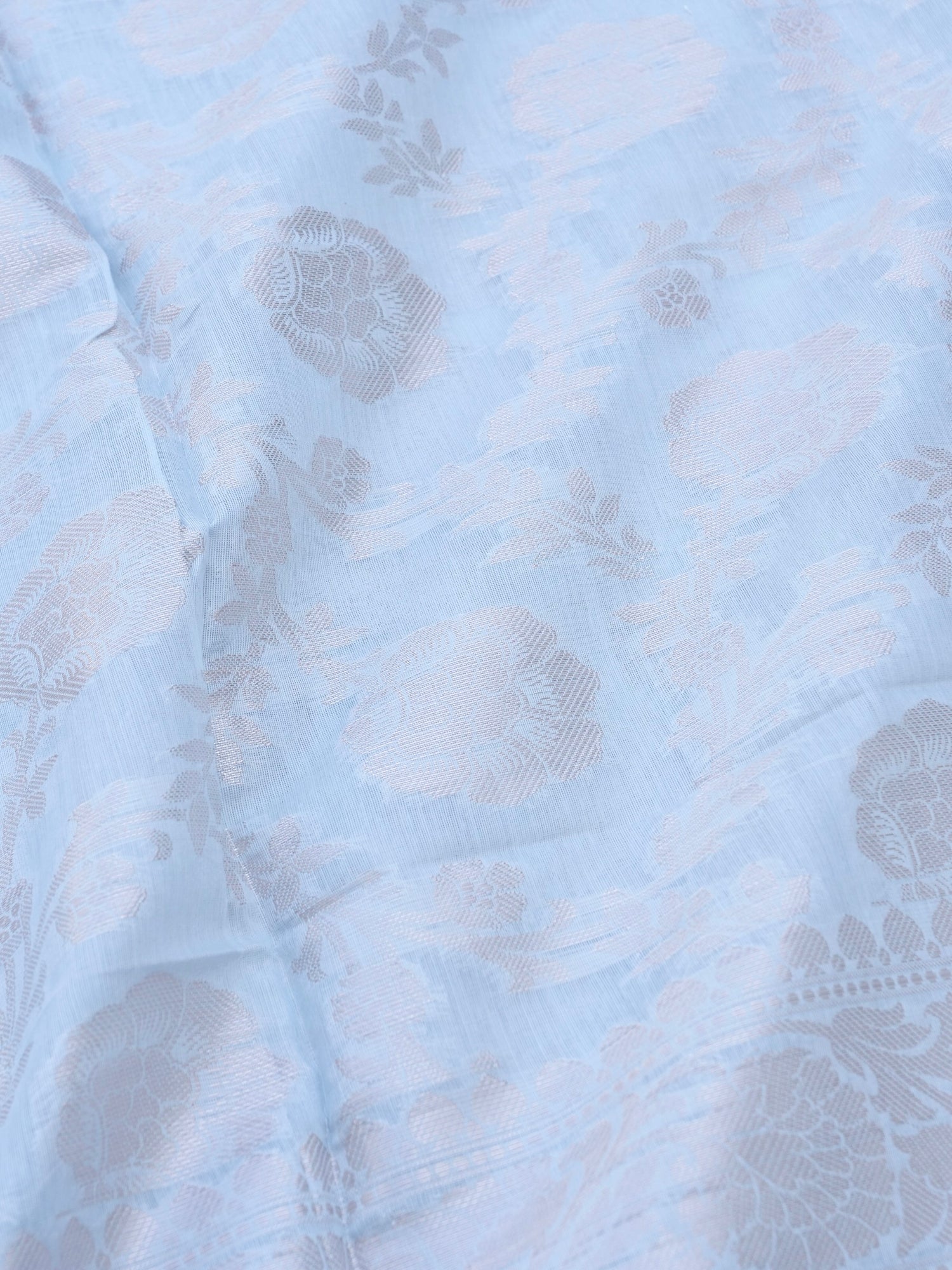 Grey Banarasi Cotton Unstitched Suit Set