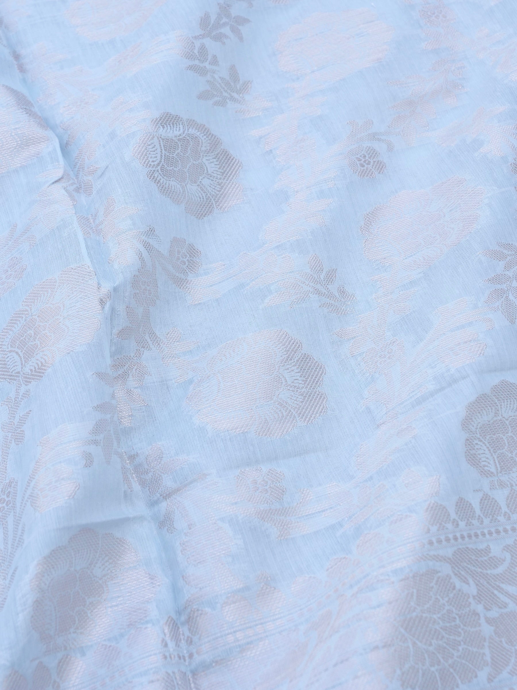 Grey Banarasi Cotton Unstitched Suit Set