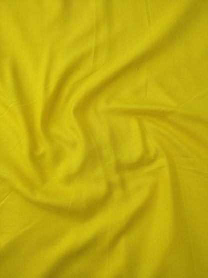 1.15 m Yellow Handwoven Pure Cotton Silk Fabric