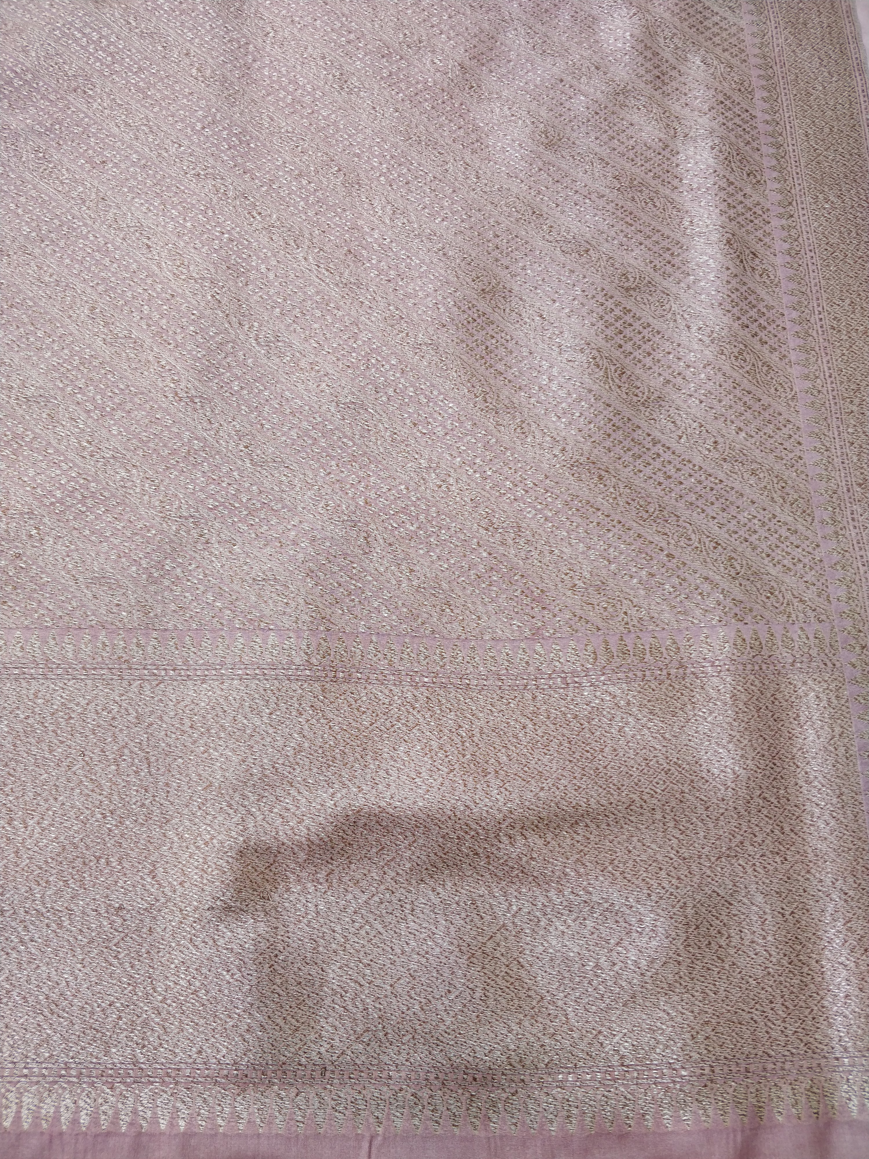 Mauve Cotton Silk Unstitched Banarasi Suit Set