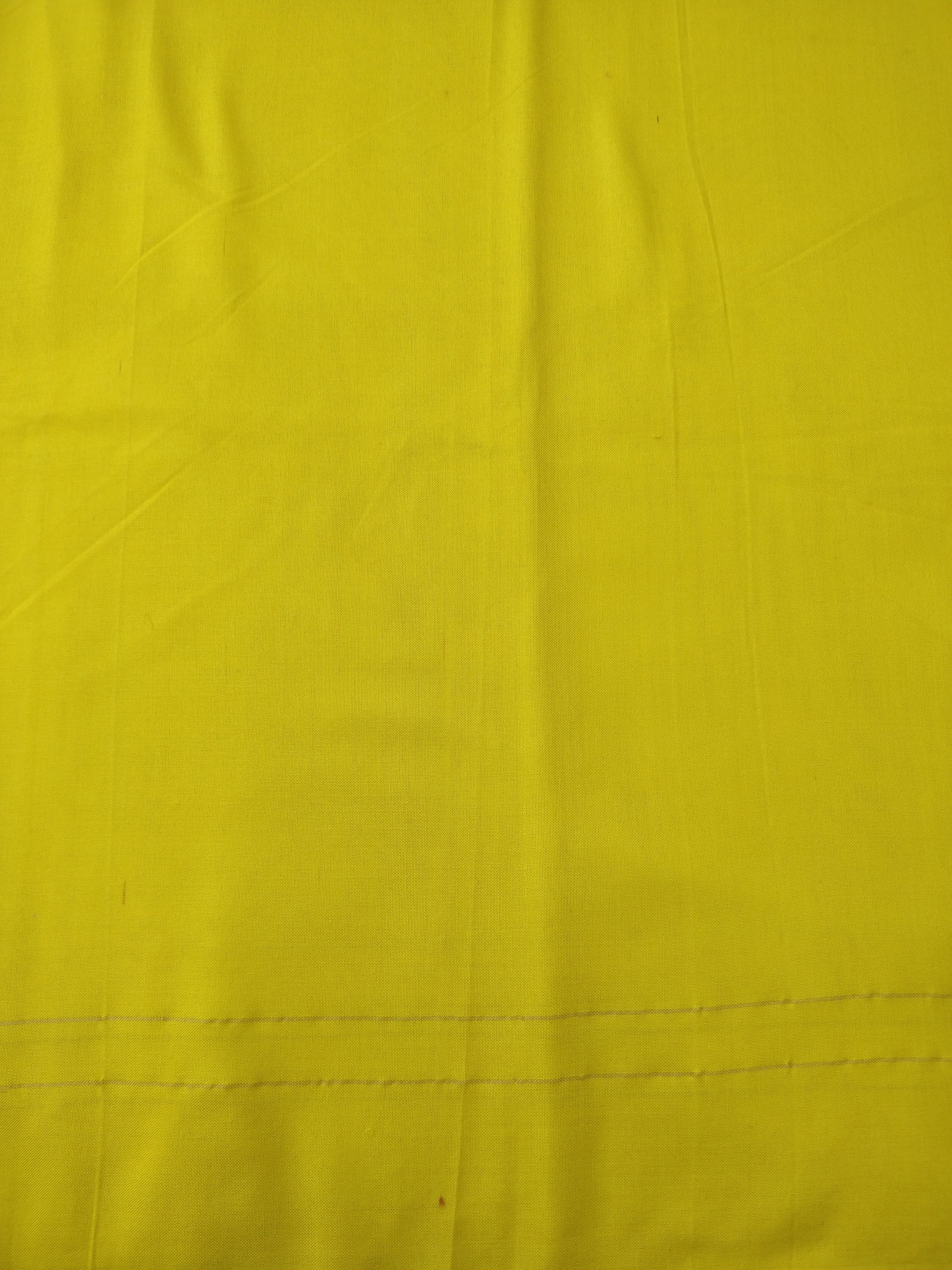 1.15 m Yellow Handwoven Pure Cotton Silk Fabric
