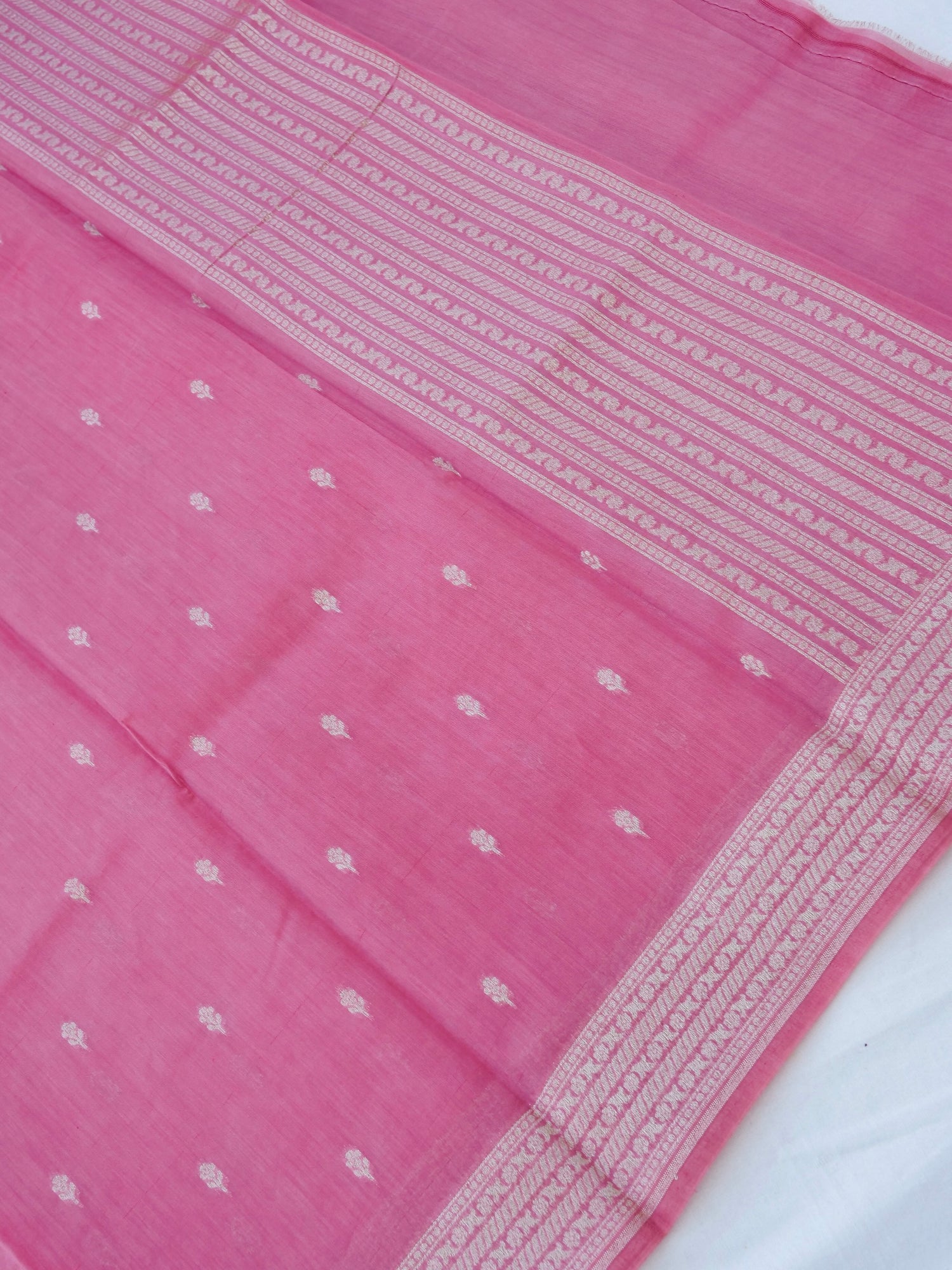 Pink Cotton Unstitched Banarsi Suit Set