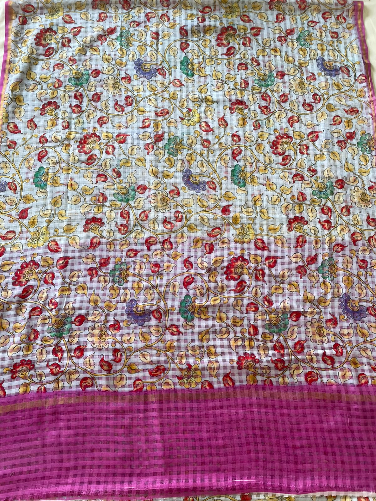 Light Blue Digital Print Cotton Silk Banarasi Saree