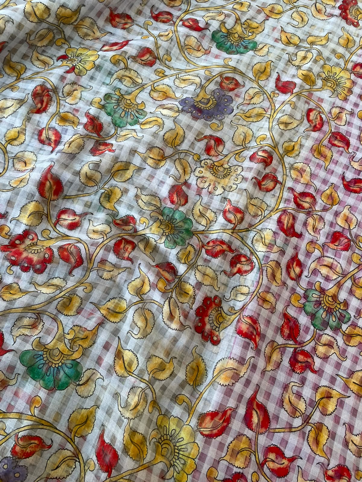 Light Blue Digital Print Cotton Silk Banarasi Saree