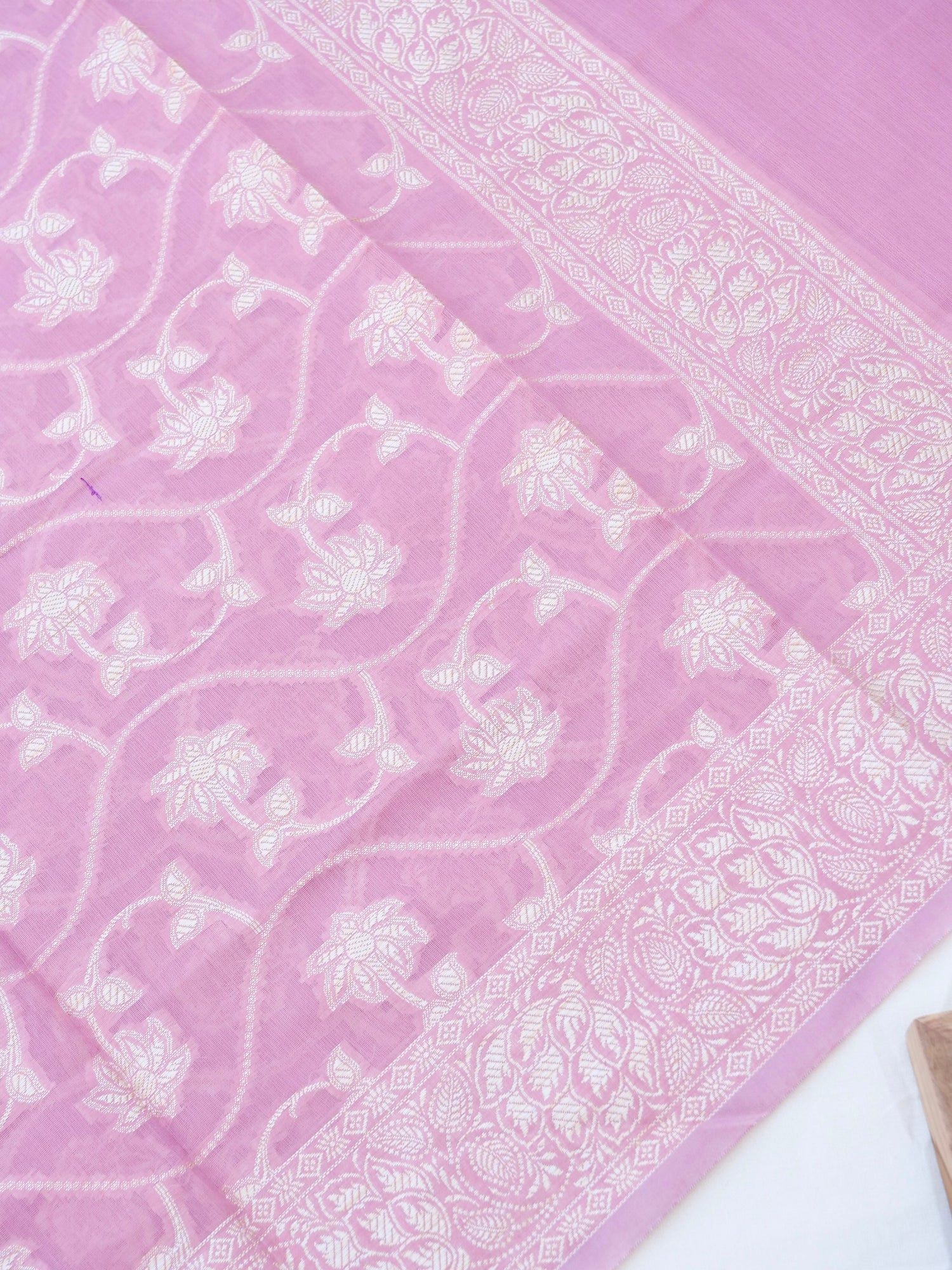 Pink Banarasi Cotton Unstitched Suit Set