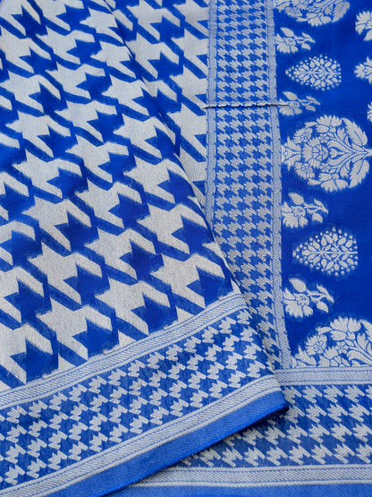 Blue Georgette Silk Banarasi Saree