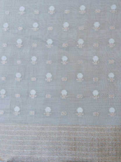 Beige Cotton Unstitched Banarasi Suit Set