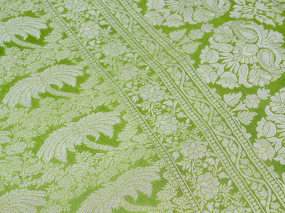 Green Georgette Silk Jangla  Banarasi Saree