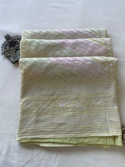 Rangkaat Handwoven Pure Georgette Silk Banarasi Saree