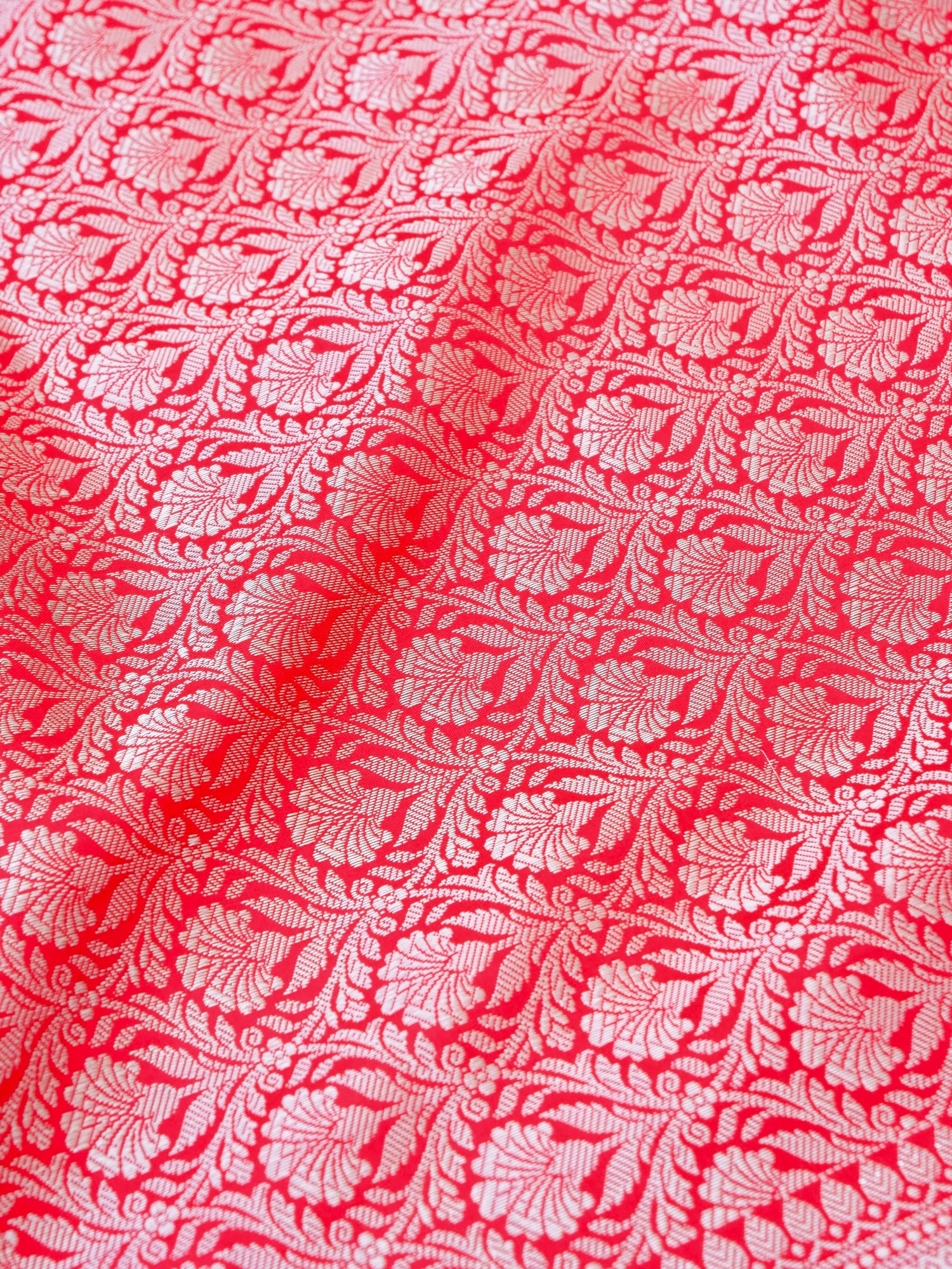 Red Kataan Silk Meena Jangla Banarasi Saree