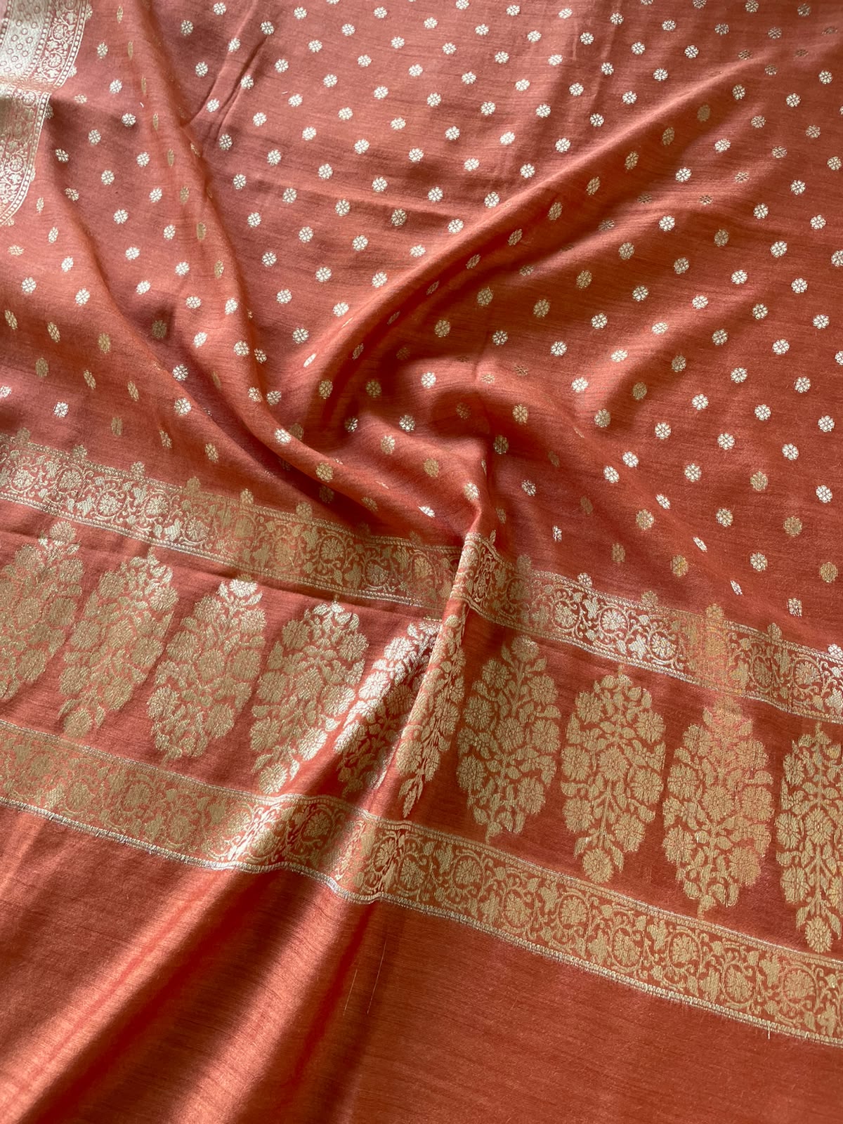 Brown Pure Munga Silk Dupatta