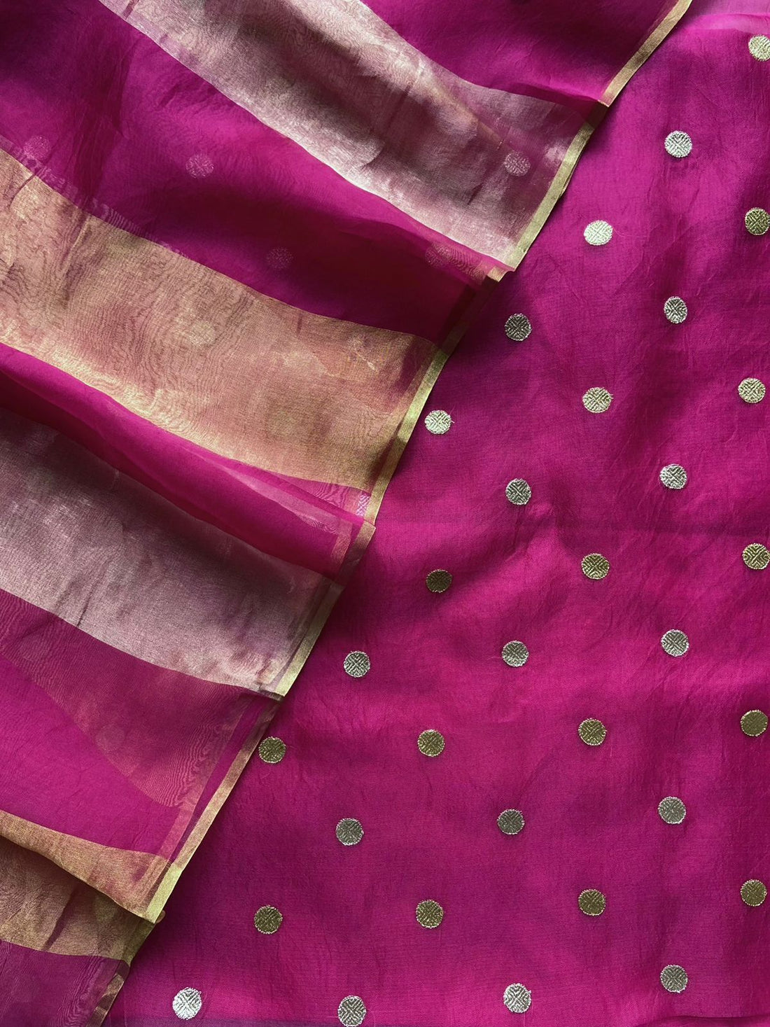 Pink Pure Organza Silk Embroidery Suit