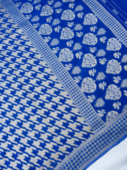 Blue Georgette Silk Banarasi Saree