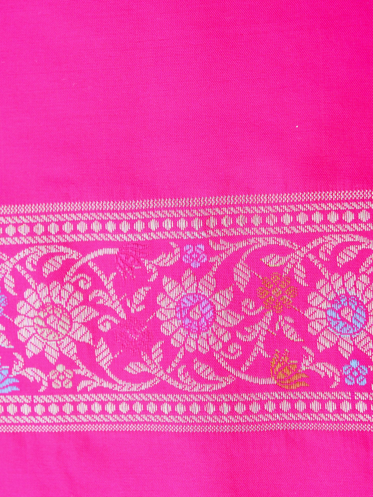 Pink Kataan Silk Meena Jangla Banarasi Saree