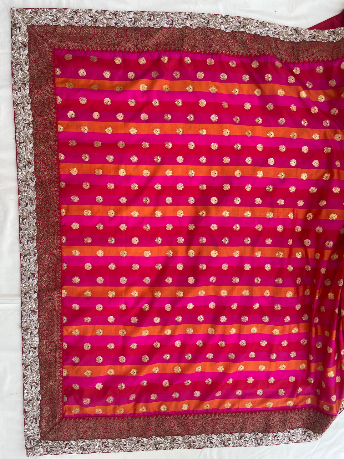 Rangkaat Handwoven  Kataan Silk Banarasi Saree with Embellished Border