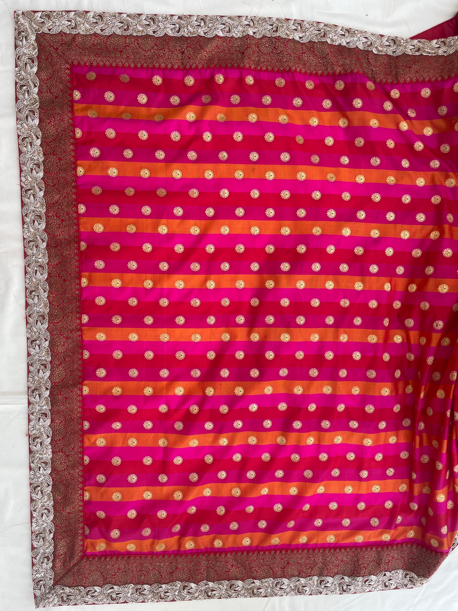 Rangkaat Handwoven  Kataan Silk Banarasi Saree with Embellished Border
