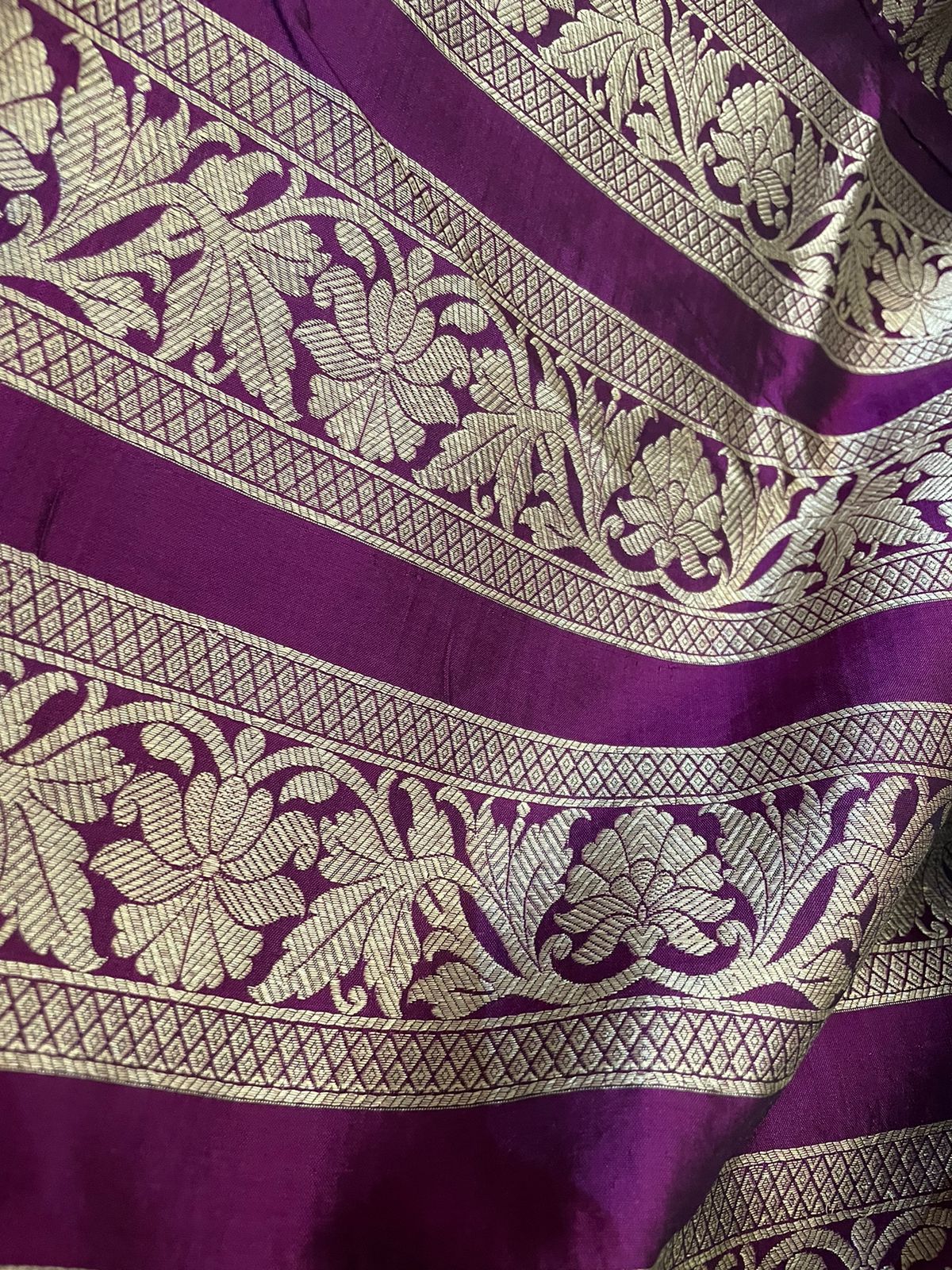 Chhavi Purple Handwoven Pure Silk Banarasi Lehenga