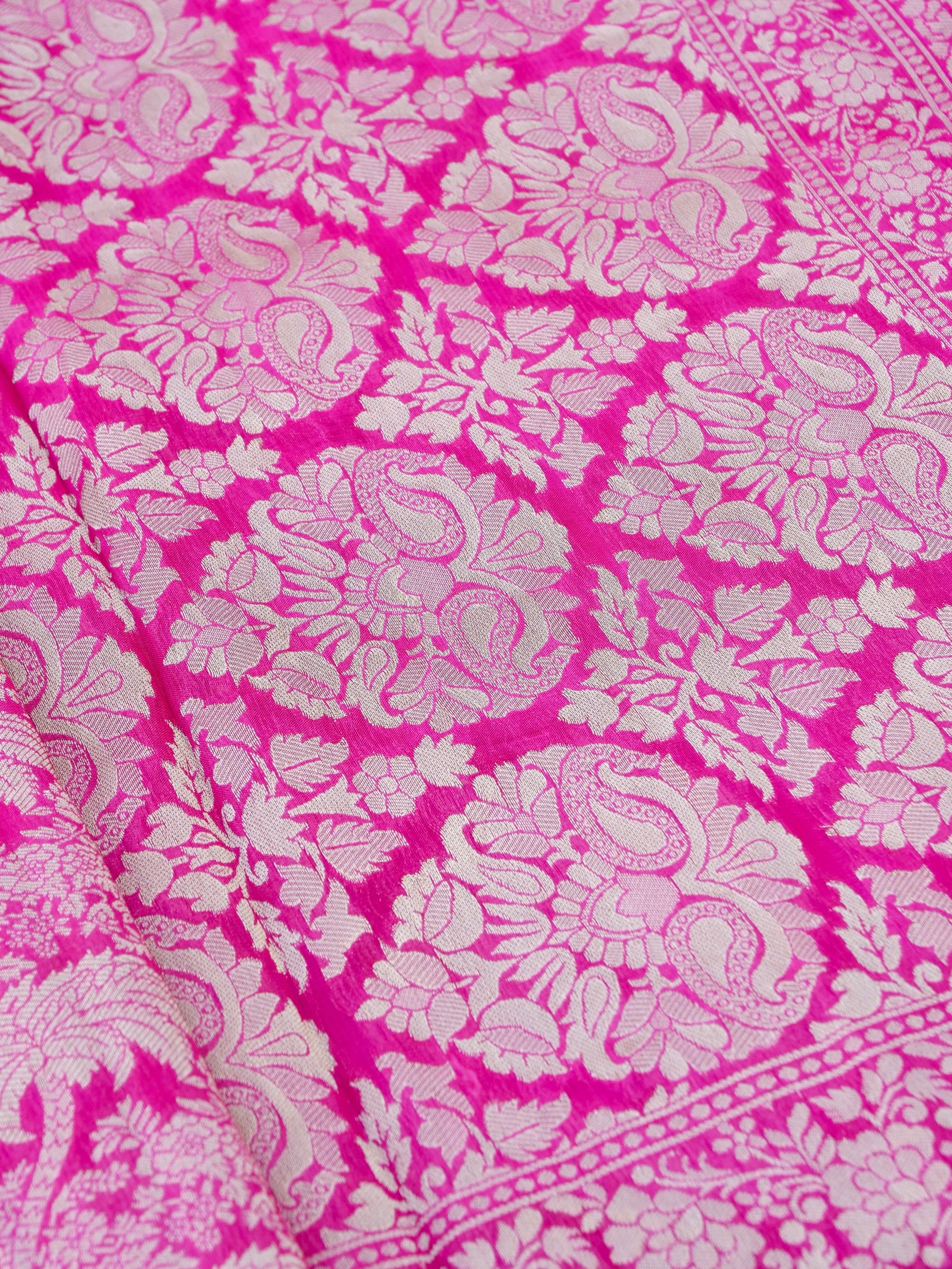 Pink Georgette Silk Jangla Banarasi Saree