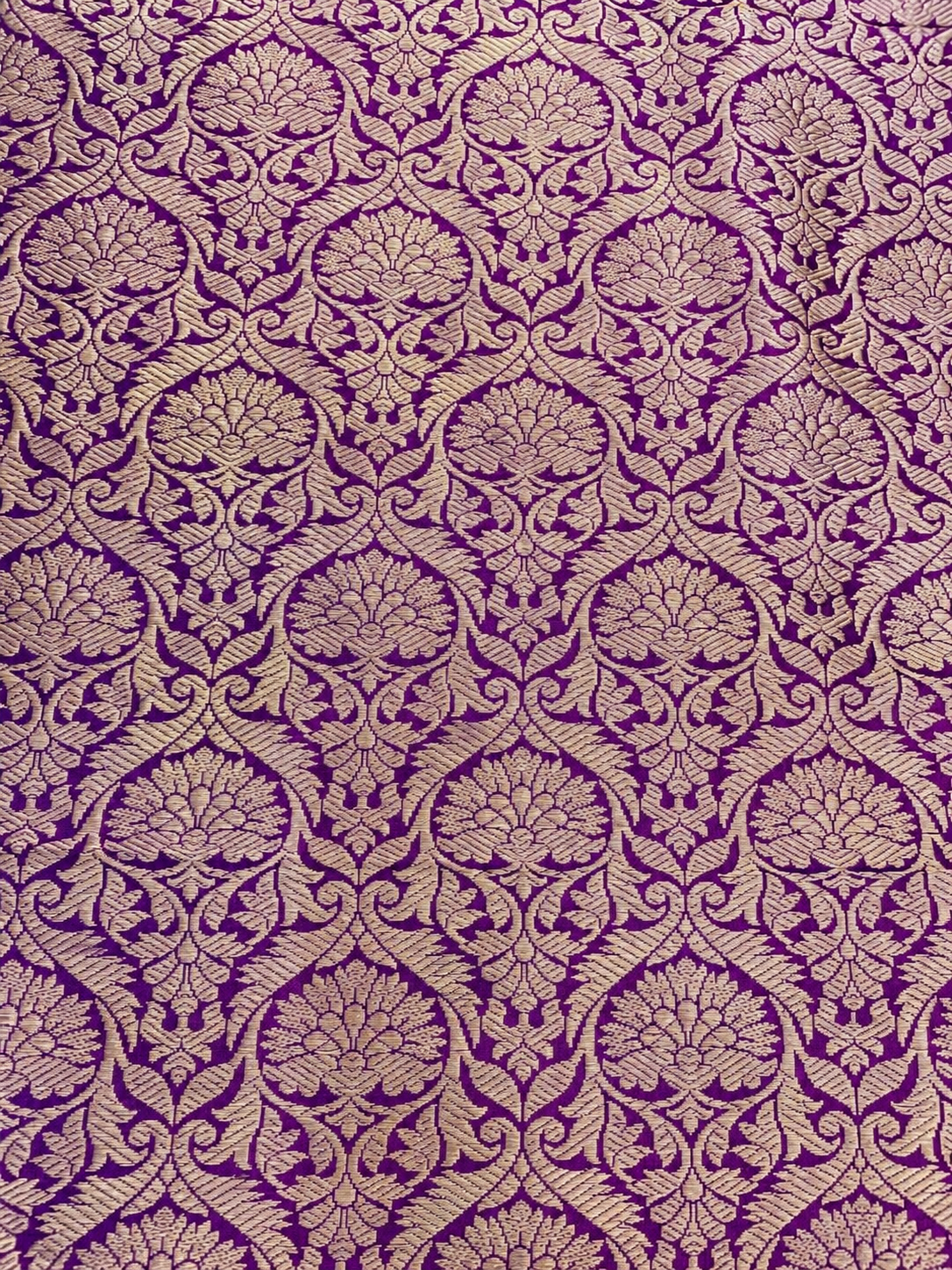 Mandala Purple Handwoven Pure Silk Banarasi Lehenga