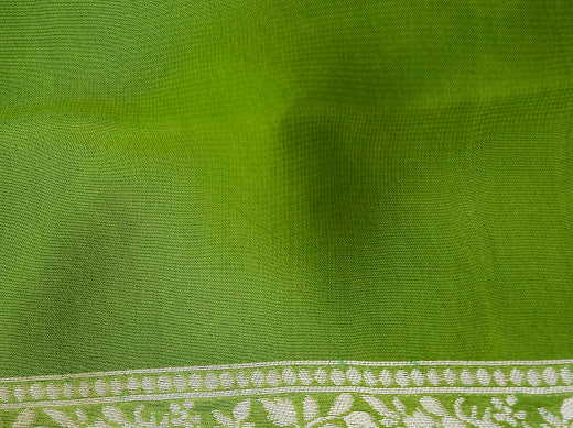 Green Georgette Silk Jangla  Banarasi Saree