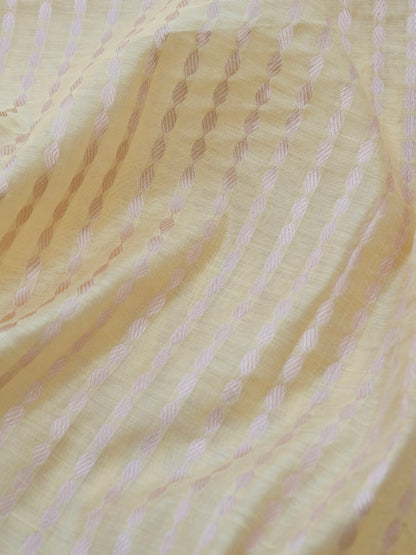 Yellow Banarasi Cotton Unstitched Suit Set