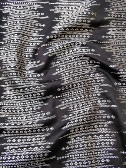 Black Mashru Silk Banarasi Unstitched Suit Set