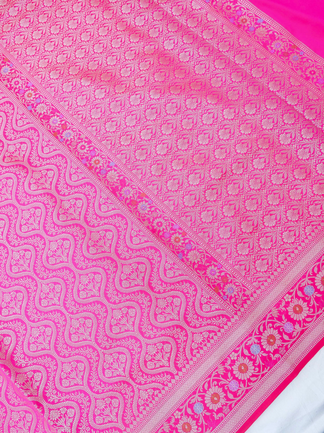 Pink Kataan Silk Meena Jangla Banarasi Saree