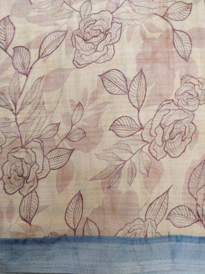 Striped Soft Crepe Silk Digital Print Banarasi Saree