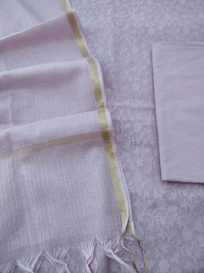 Mauve Banarasi Cotton Suit Set