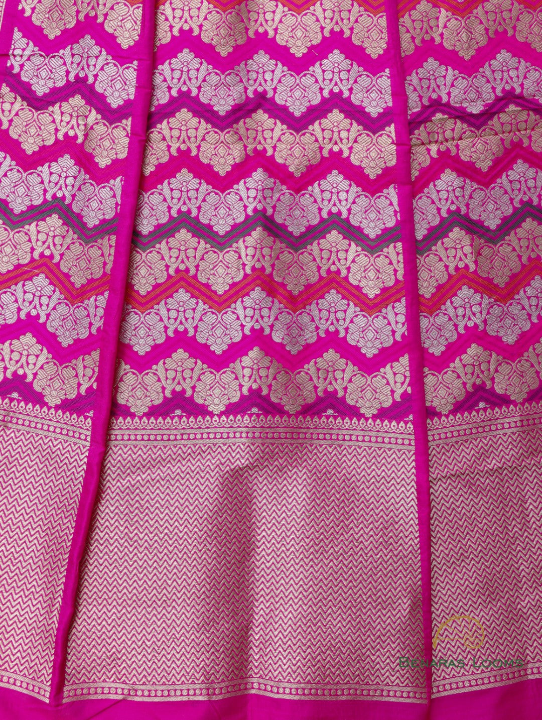 Kanika Pink Handwoven Pure Silk Banarasi Rangkaat Lehenga